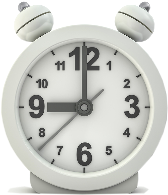 White Alarm Clock3 D Render PNG image