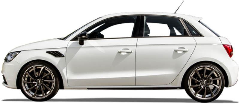 White Audi Hatchback Side View PNG image