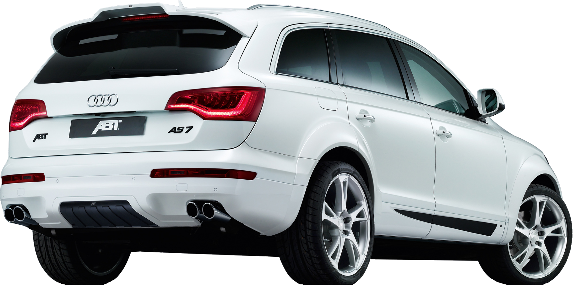 White Audi Q7 A B T Sportsline Rear View PNG image