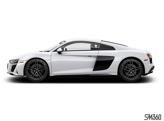 White Audi R8 Side View PNG image