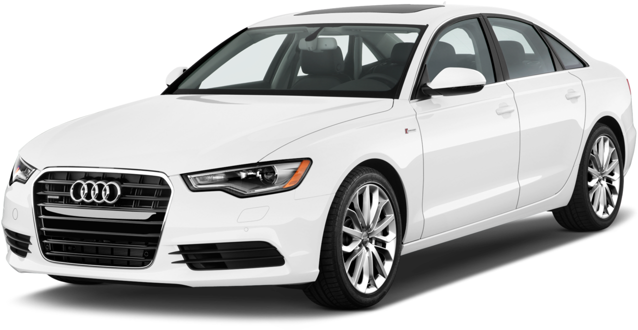 White Audi Sedan Luxury Car PNG image