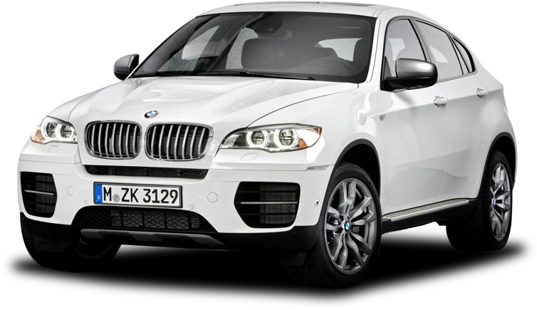 White B M W X6 S U V Profile PNG image