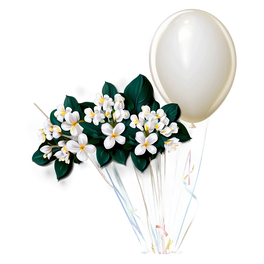 White Balloon Bouquet Png Cil88 PNG image