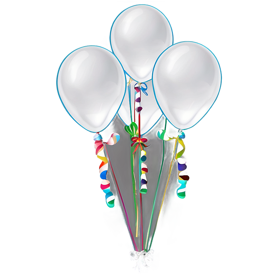 White Balloon Bunch Png Ige PNG image