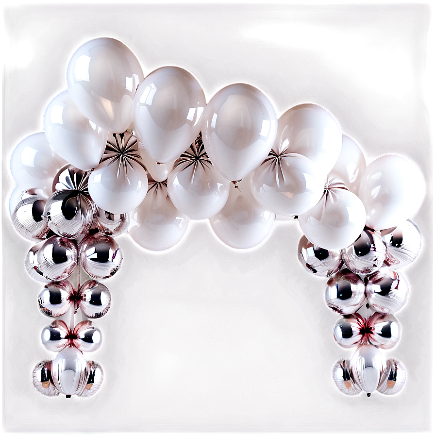 White Balloon Garland Png 06212024 PNG image