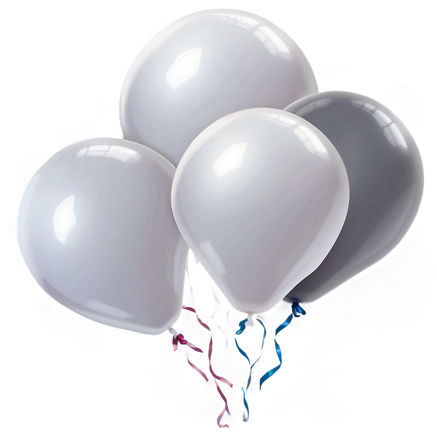 White Balloons For Party Png 3 PNG image