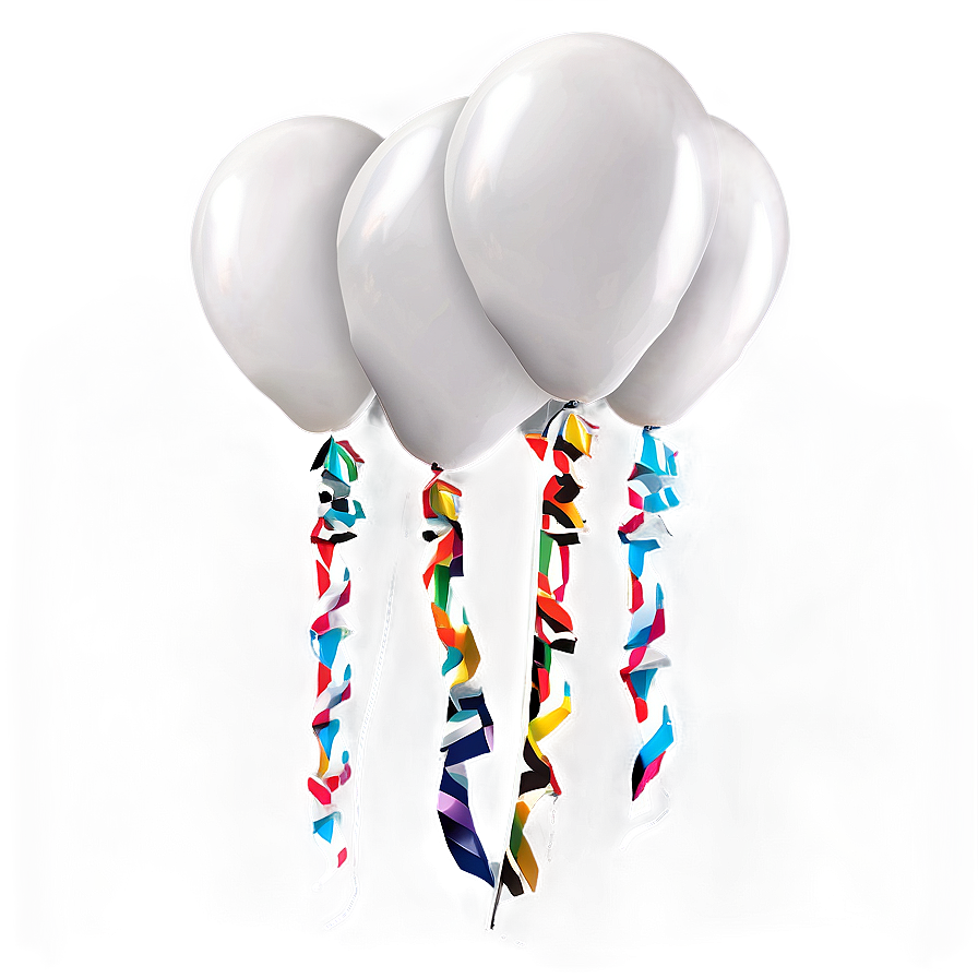 White Balloons For Party Png 36 PNG image