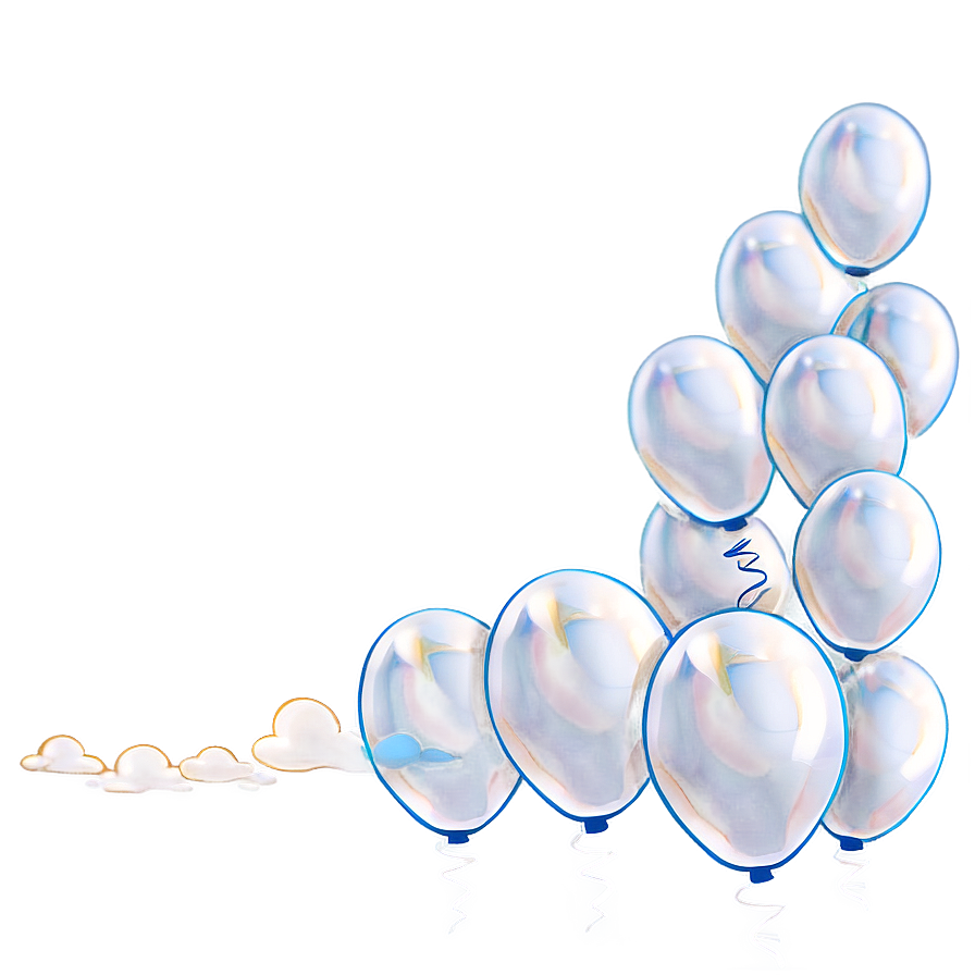 White Balloons In Flight Png 06122024 PNG image