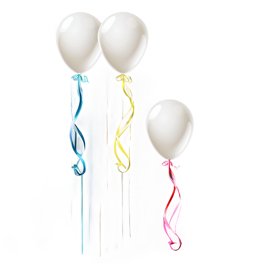 White Balloons Vector Png 06122024 PNG image