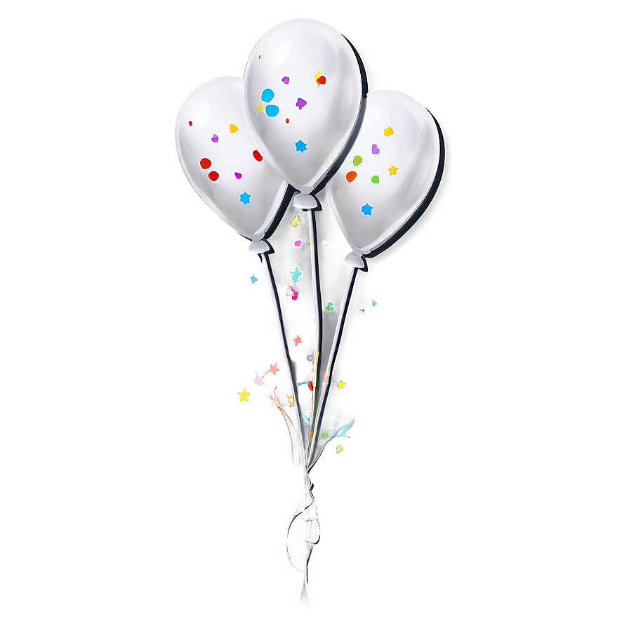 White Balloons With Glitter Png 18 PNG image