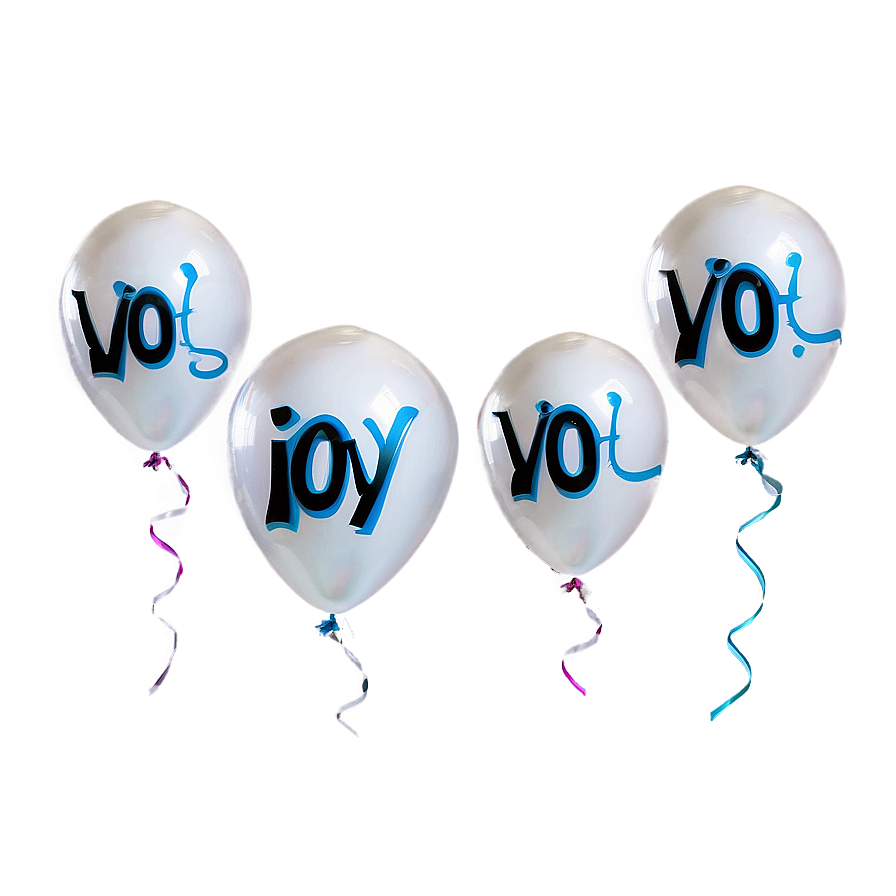 White Balloons With Messages Png Ltb42 PNG image