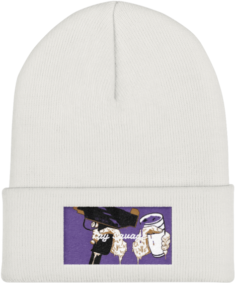 White Beanie Patch Design PNG image