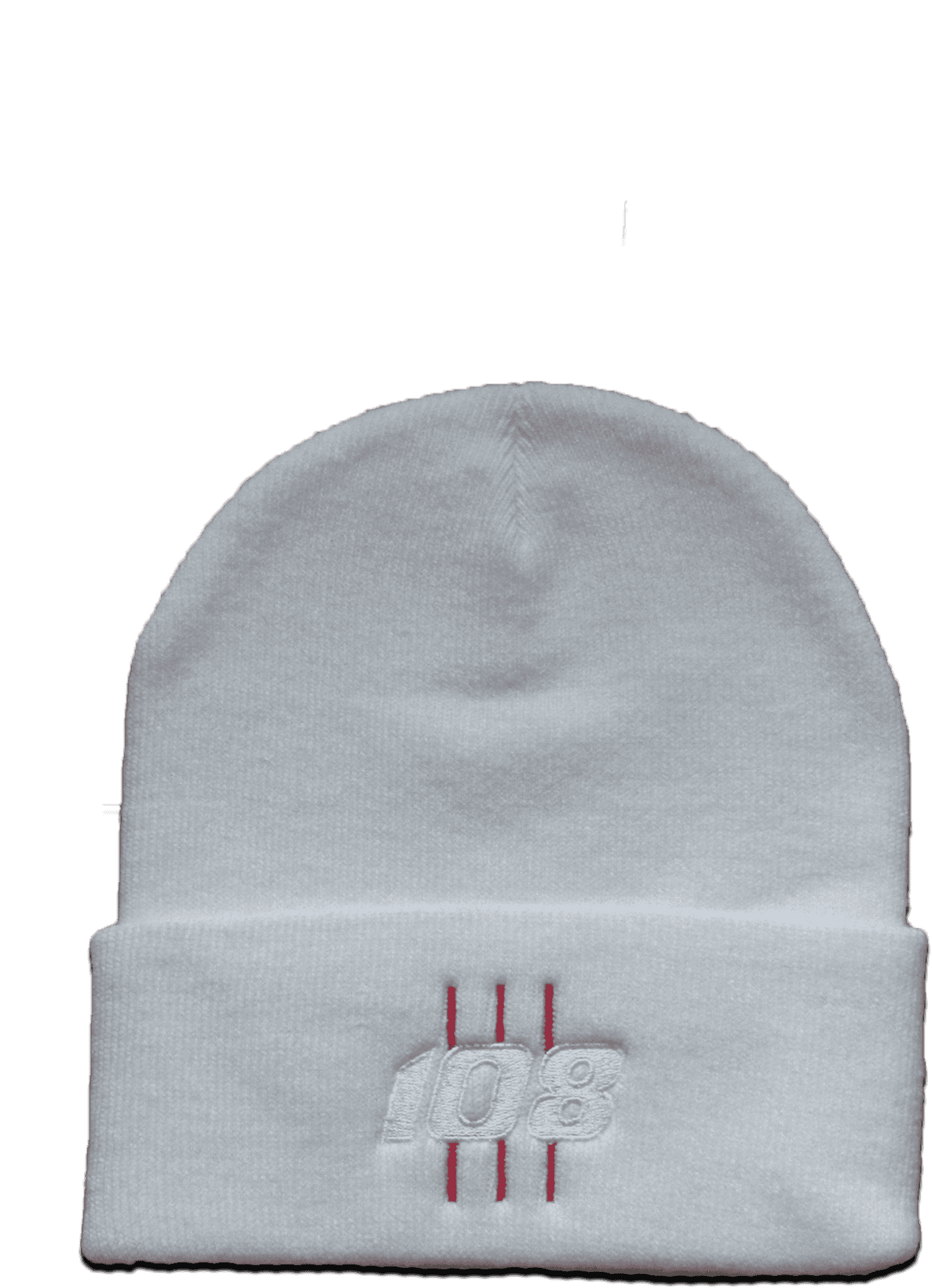 White Beanie108 Embroidery PNG image