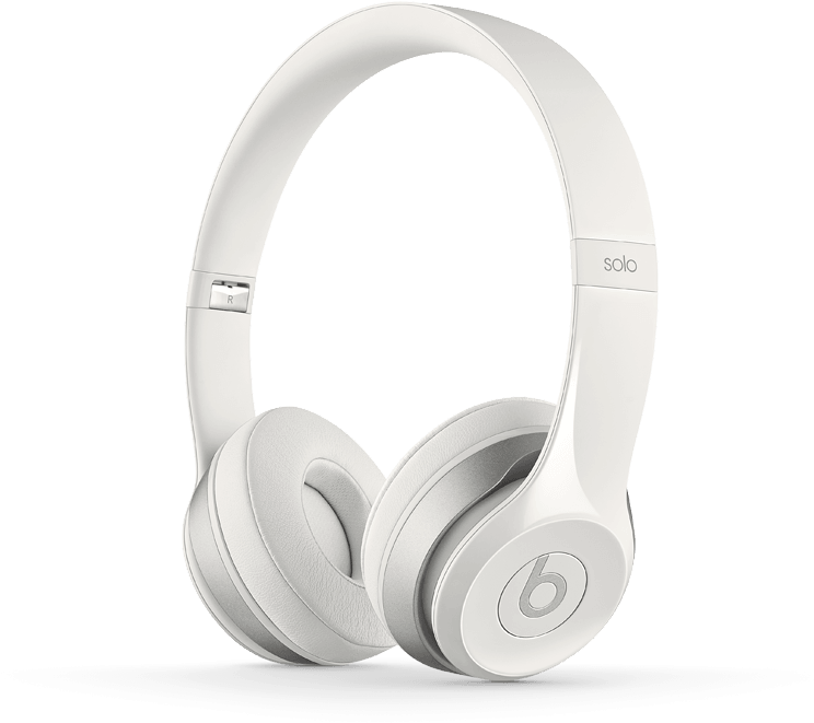 White Beats Solo Headphones PNG image