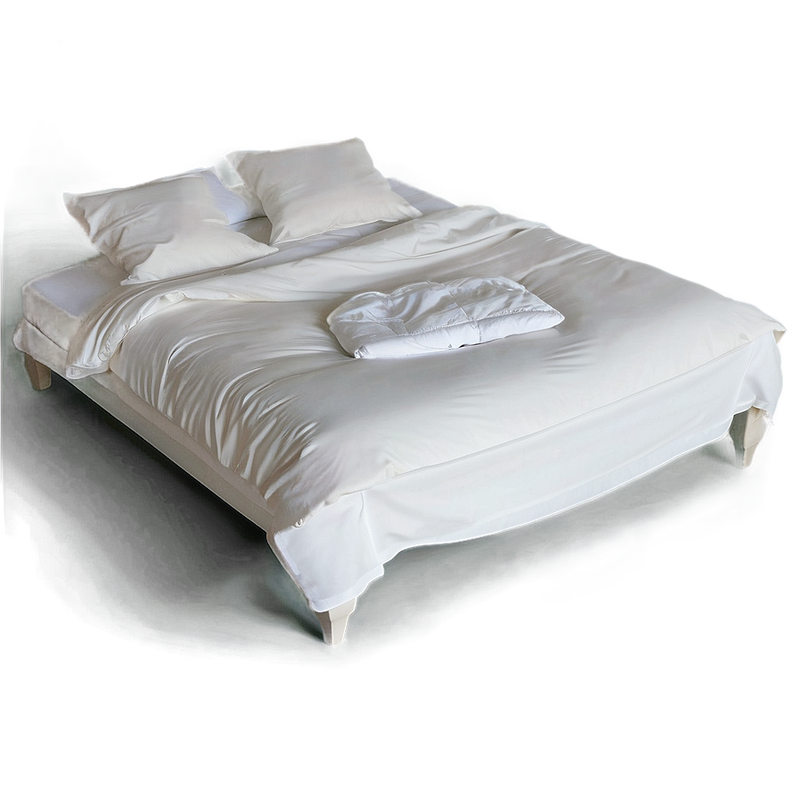 White Bed In Minimalist Decor Png Wra PNG image