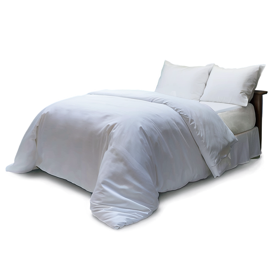 White Bed With Soft Linens Png 66 PNG image