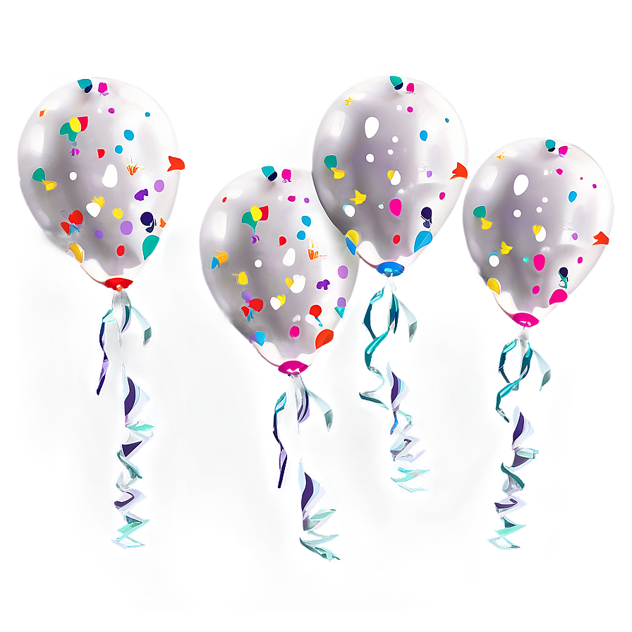 White Birthday Balloons Png 06122024 PNG image