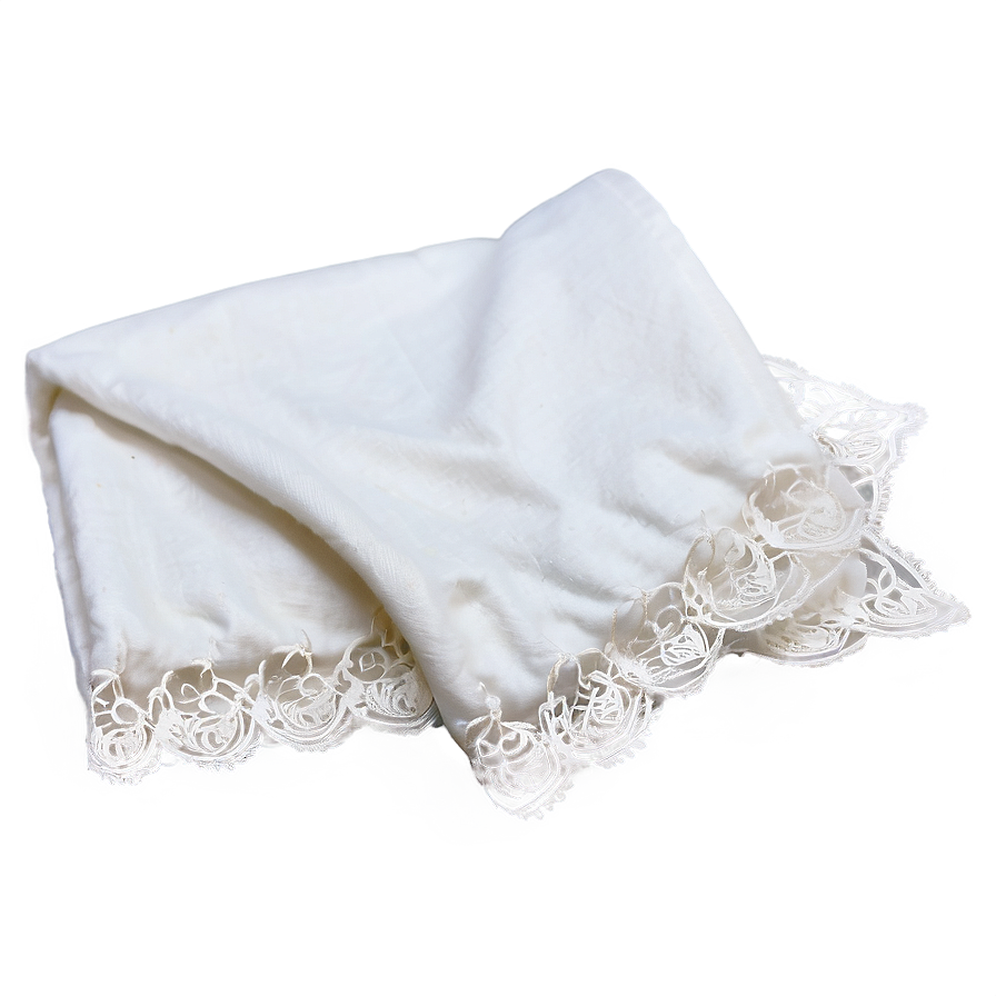 White Blanket With Lace Png 06282024 PNG image