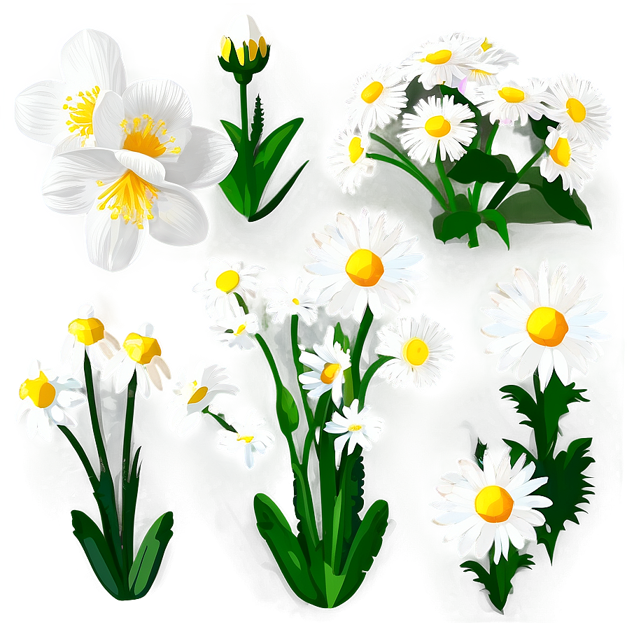 White Blooming Flowers Garden Png Gcx14 PNG image