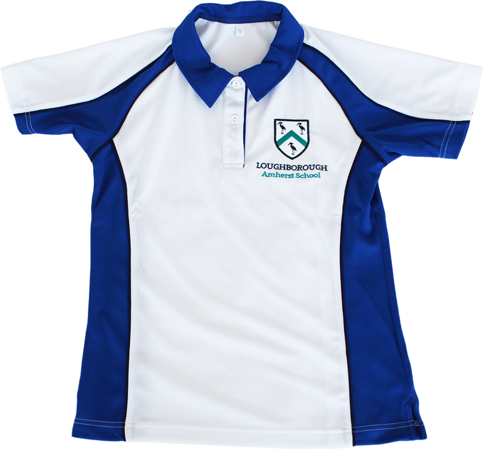 White Blue School Polo Shirt PNG image