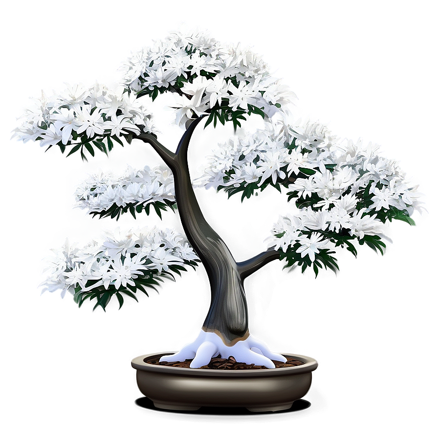 White Bonsai Tree Artwork Png Ahf7 PNG image