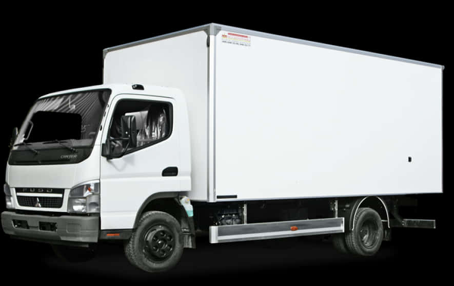 White Box Truck Side View PNG image