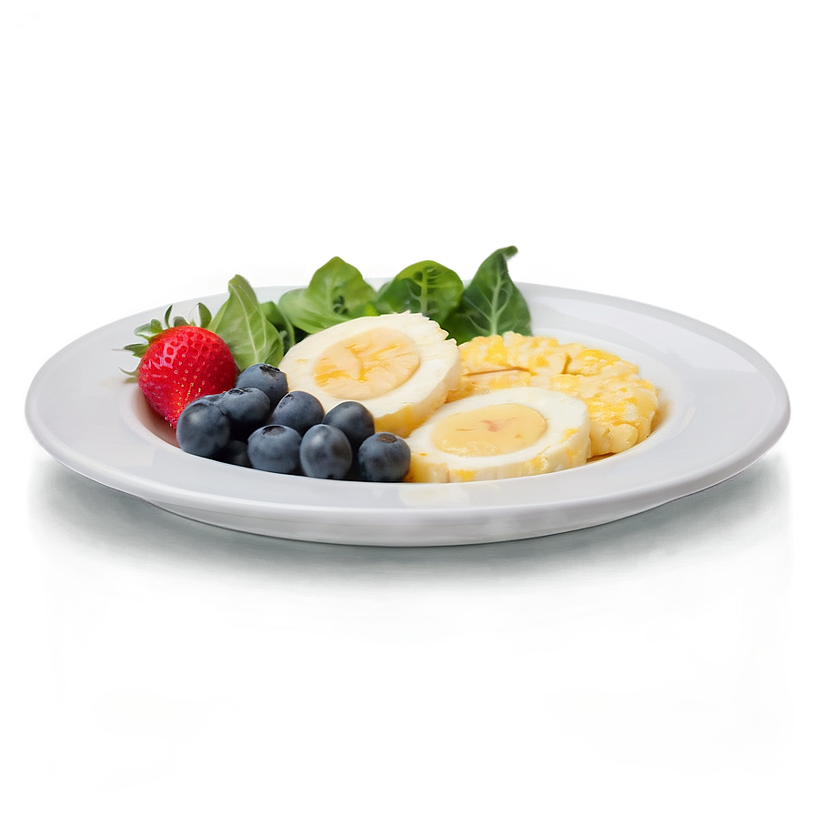 White Breakfast Plate Png 06212024 PNG image