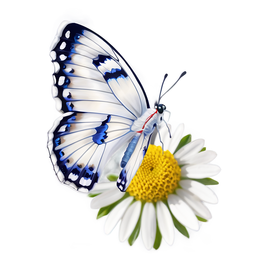 White Butterfly On Flower Png Lpt17 PNG image