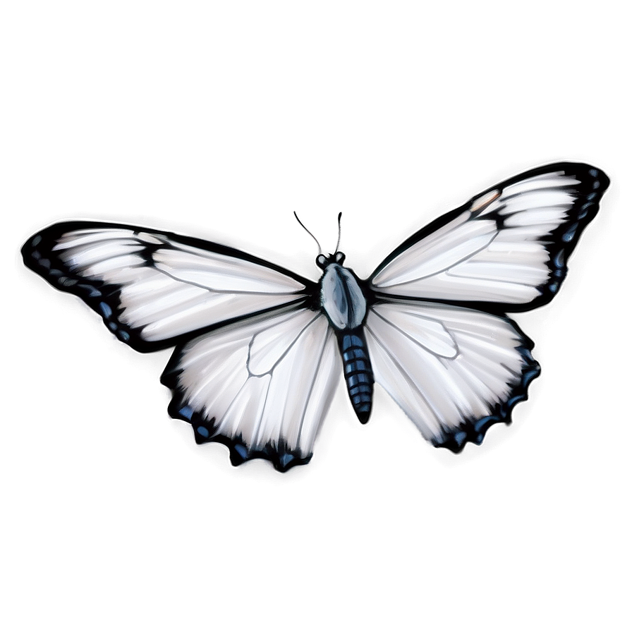 White Butterfly On White Png Vcj PNG image