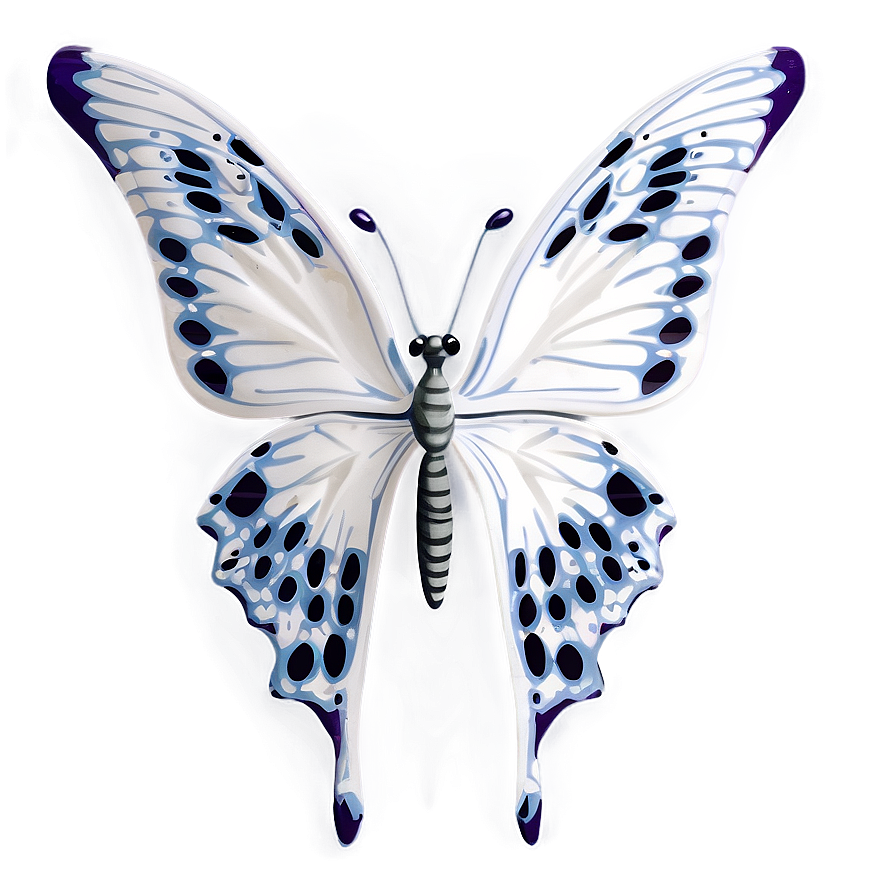 White Butterfly Pattern Png Hkm PNG image