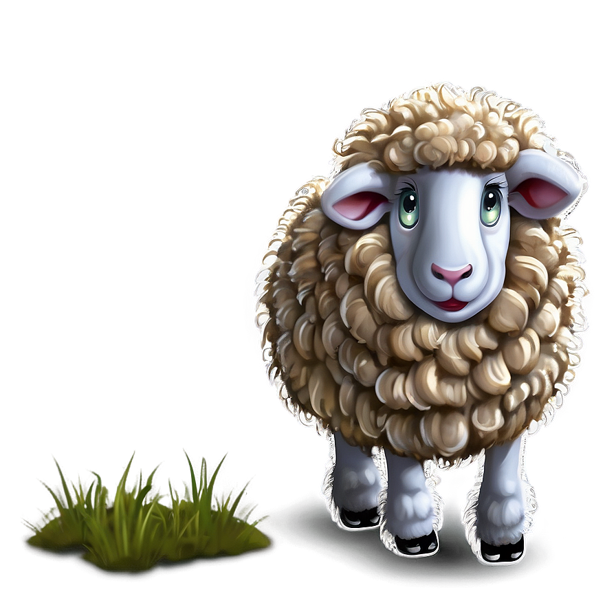 White Cartoon Sheep Png 06272024 PNG image