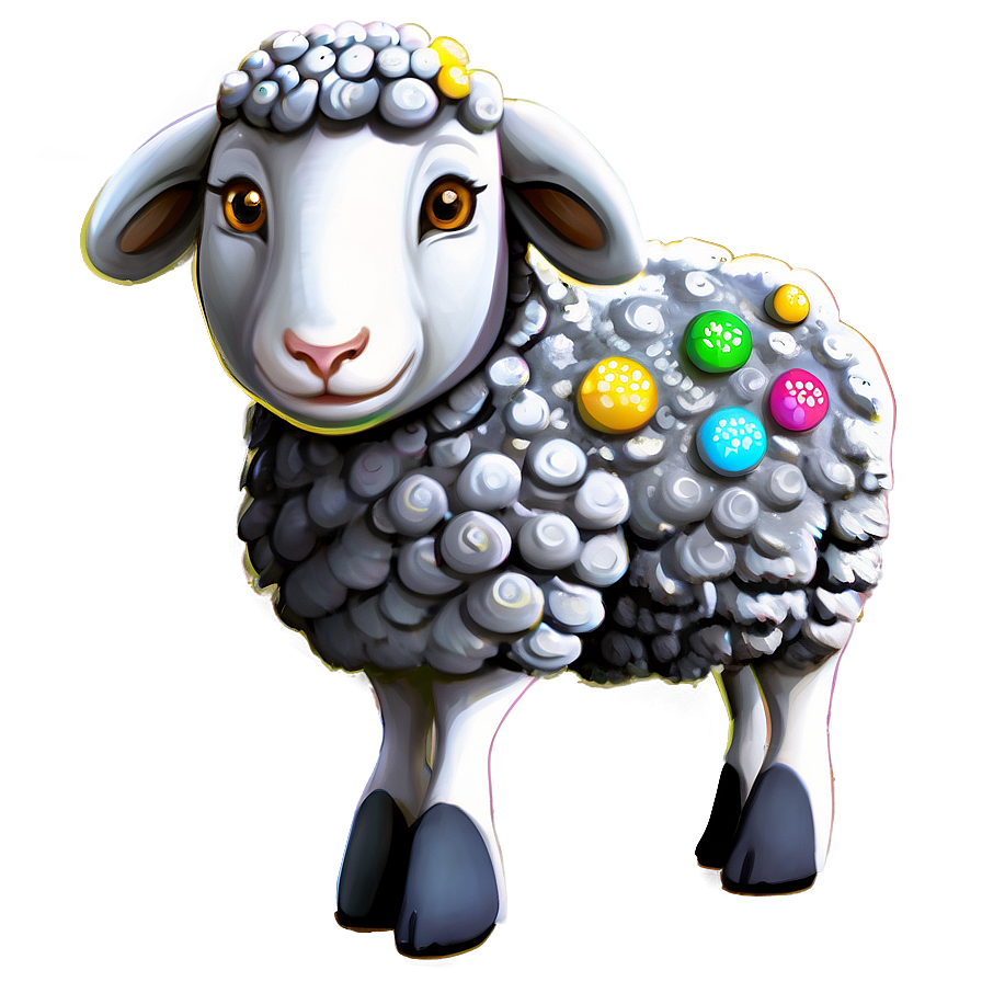 White Cartoon Sheep Png Haw38 PNG image