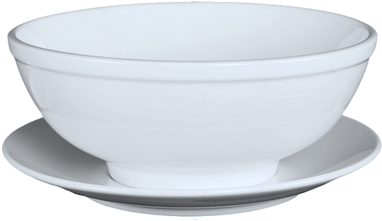 White Ceramic Bowlon Saucer PNG image