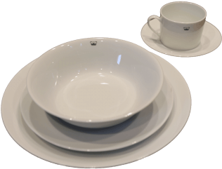 White Ceramic Dinnerware Set PNG image