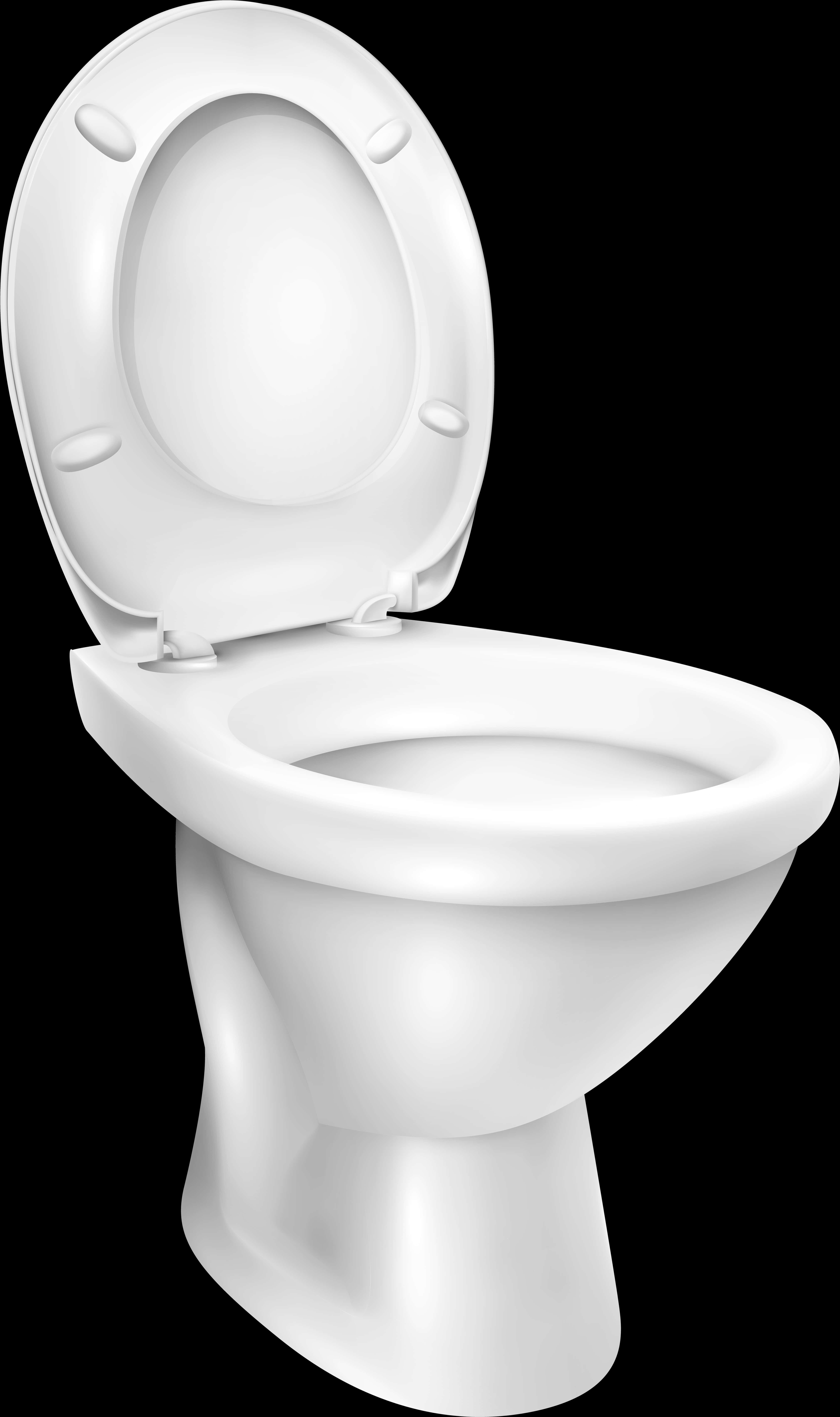 White Ceramic Toilet With Open Lid PNG image