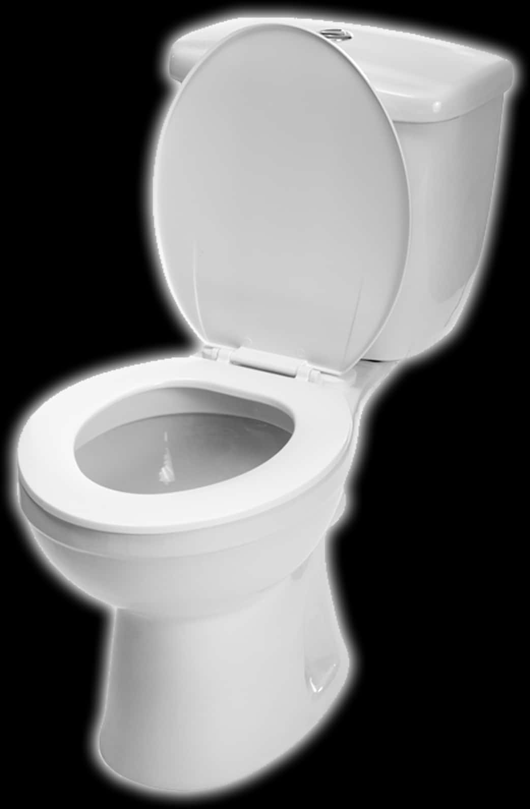 White Ceramic Toiletwith Open Lid PNG image