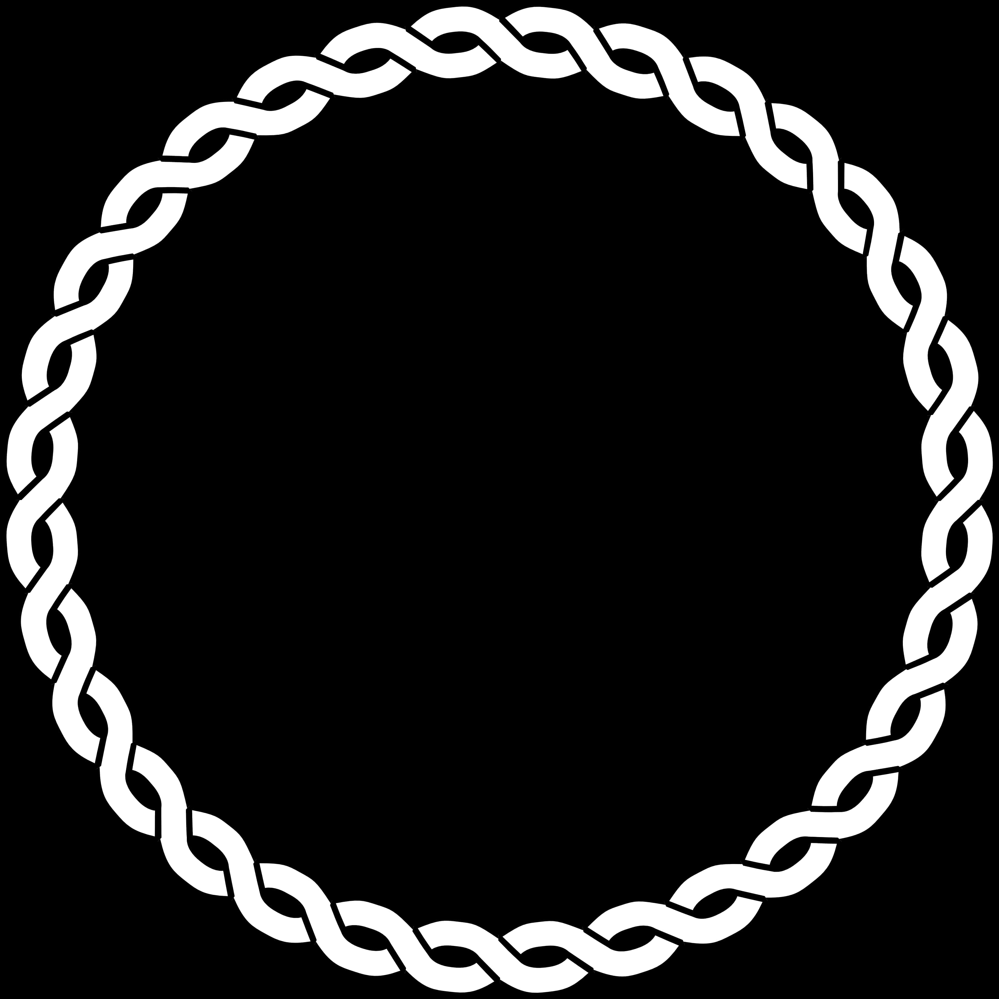 White Chain Circle Graphic PNG image