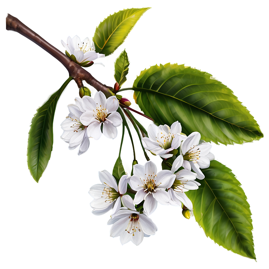 White Cherry Tree Png 06212024 PNG image