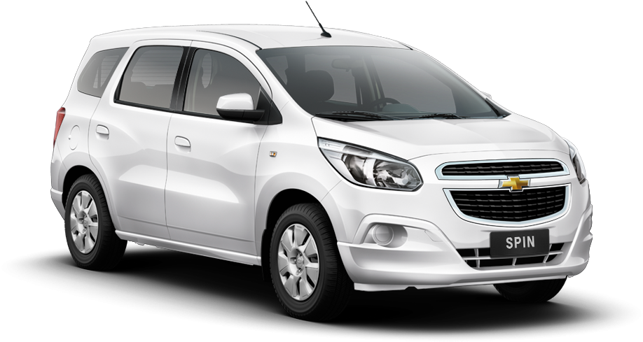 White Chevrolet Spin M P V Side View PNG image