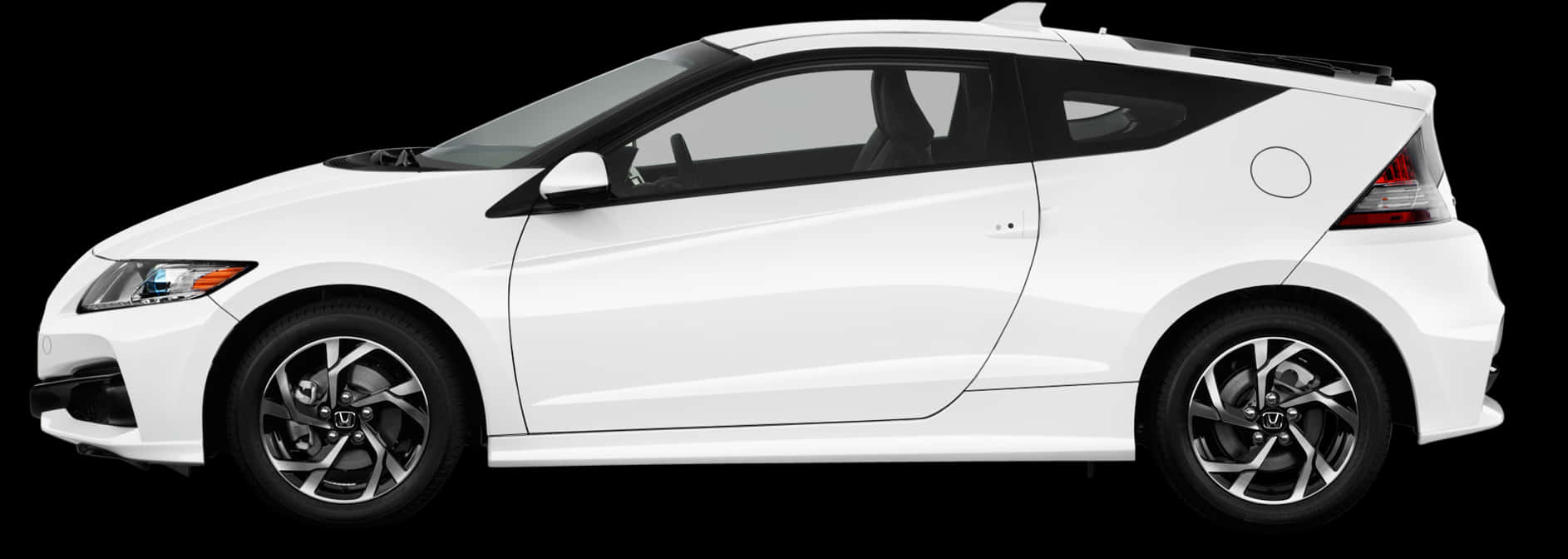 White Compact Coupe Side View PNG image