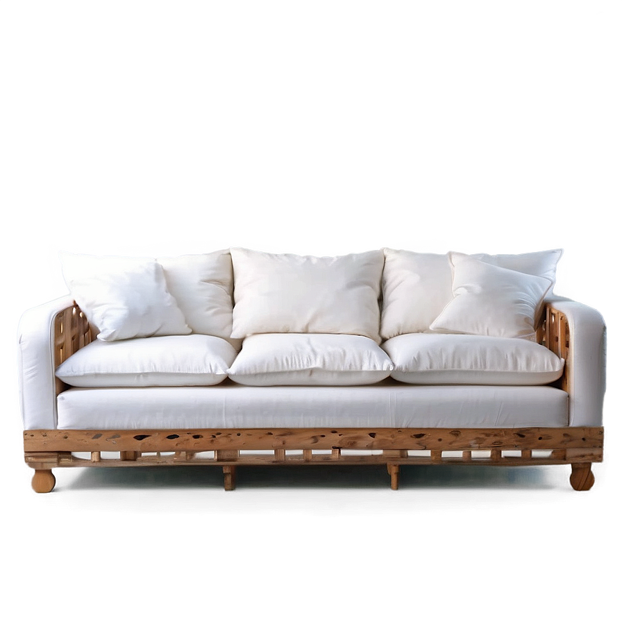 White Couch In Boho Style Png Otj PNG image