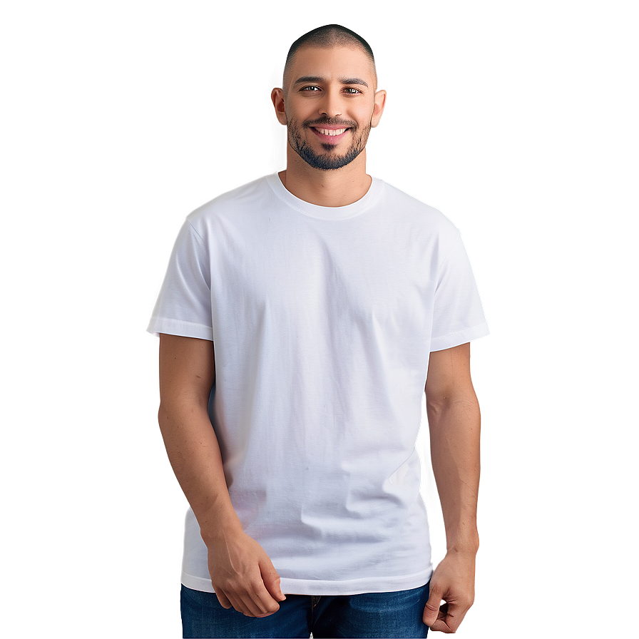 White Crew Neck T-shirt Png 05252024 PNG image