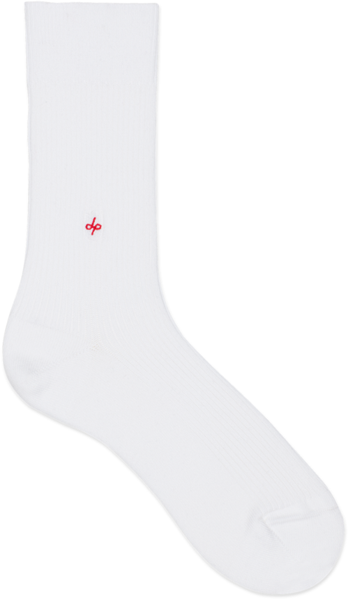 White Crew Sock Red Logo PNG image