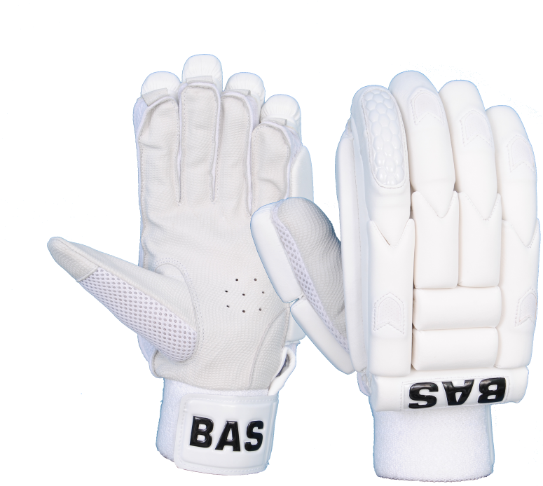 White Cricket Batting Gloves B A S PNG image