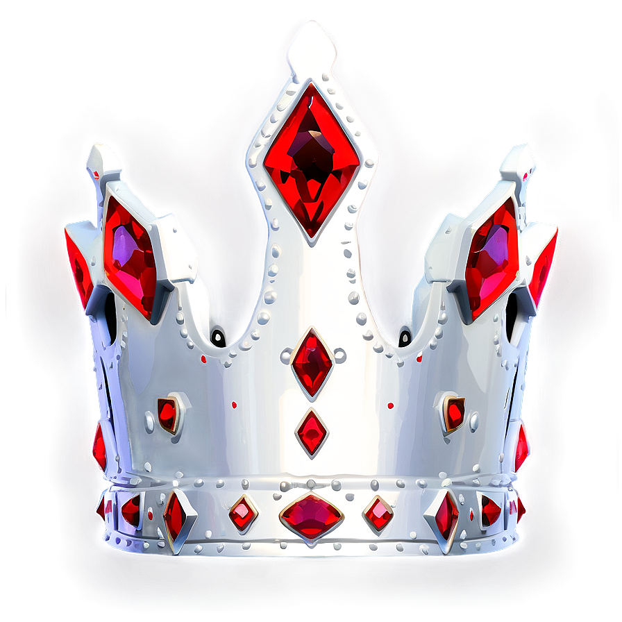 White Crown With Rubies Png Qad PNG image
