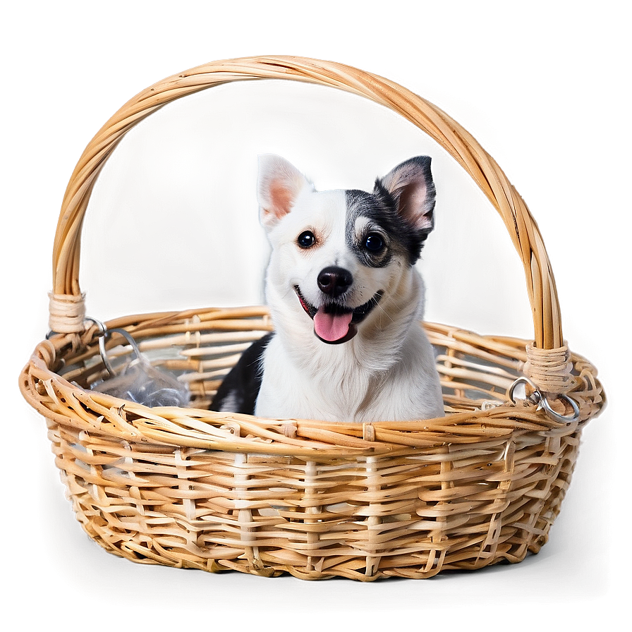 White Dog In Basket Png 20 PNG image