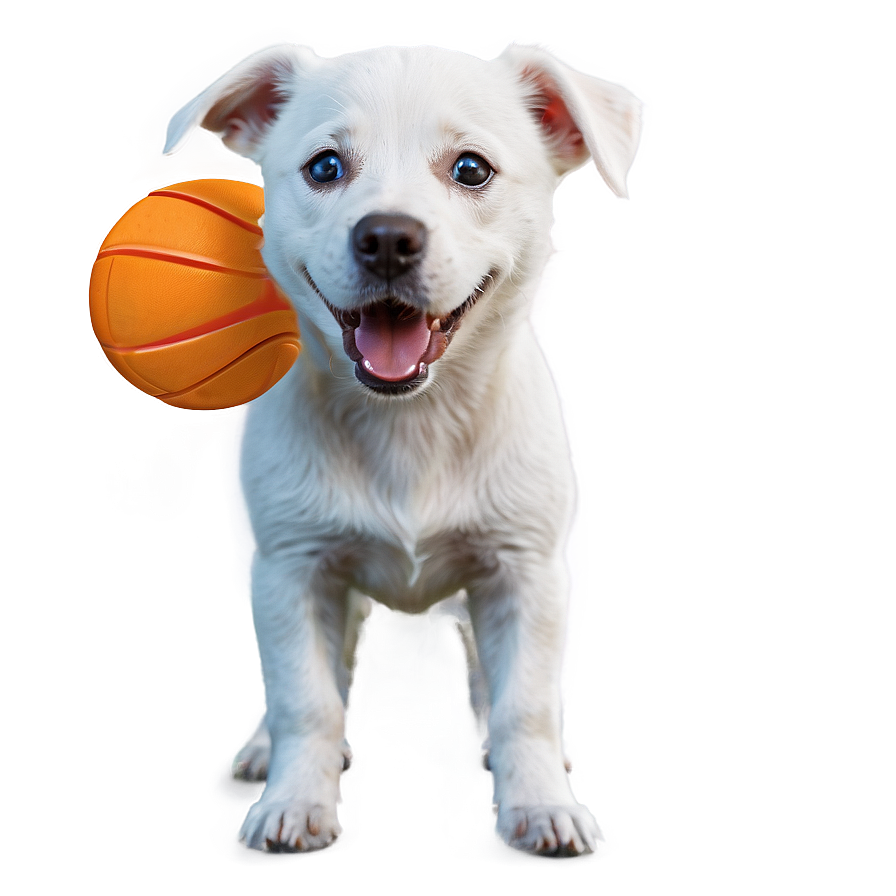 White Dog With Ball Png 21 PNG image