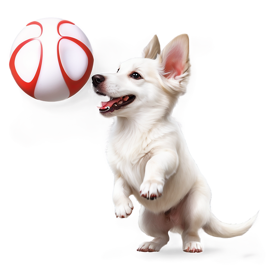 White Dog With Ball Png Eef70 PNG image