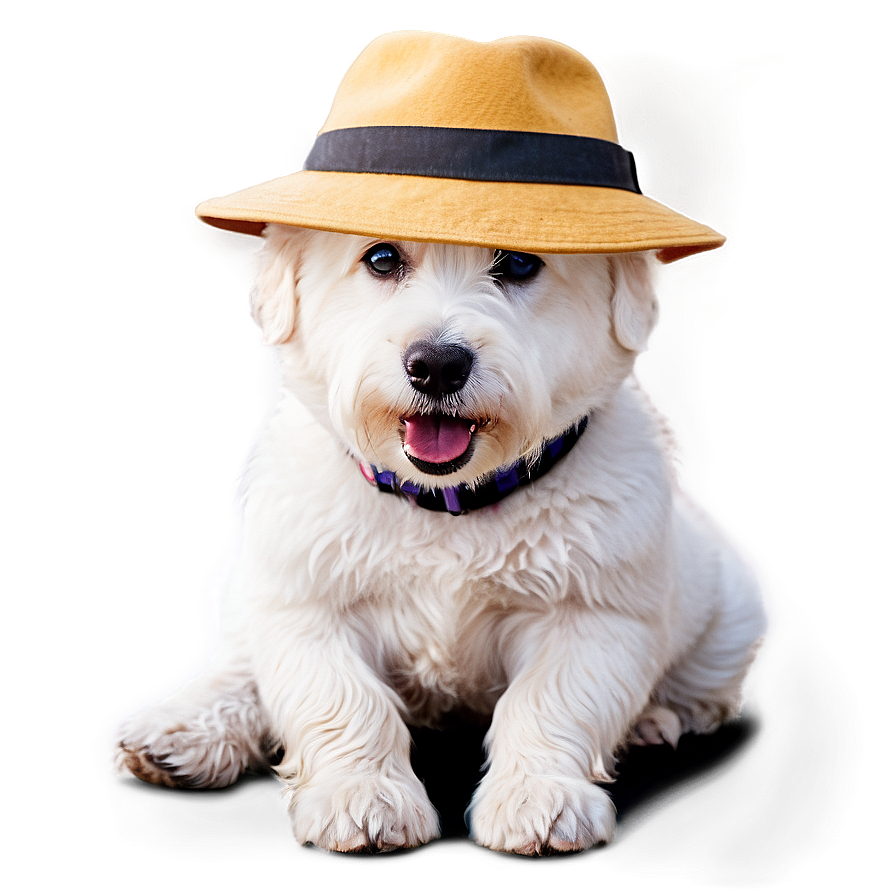 White Dog With Hat Png 06262024 PNG image