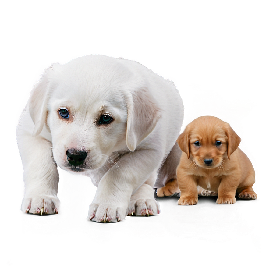 White Dog With Puppies Png 06262024 PNG image